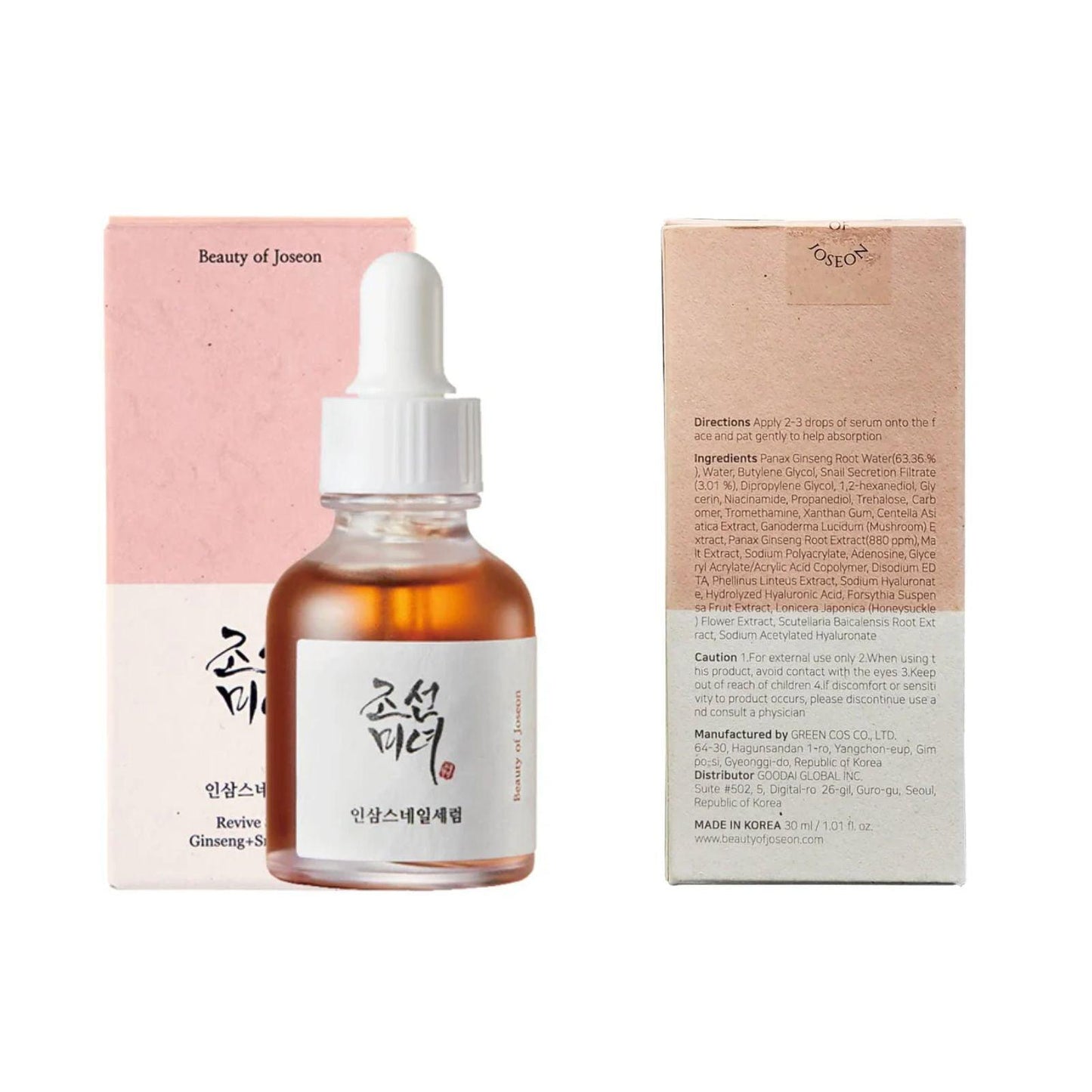 Beauty of Joseon Revive Serum (Ginseng + Snail Mucin) 30ml - K-ESSENCE Canada; Korean Cosmetics Canada
