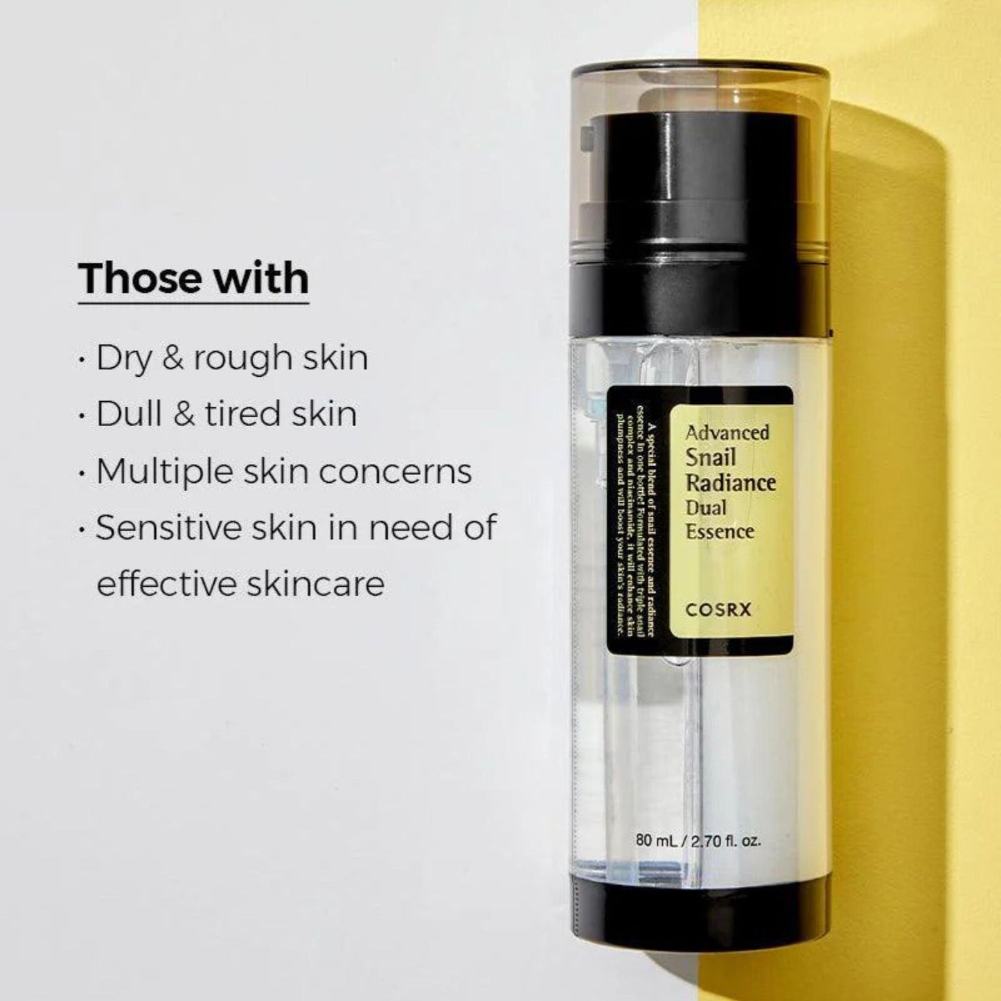 COSRX Advanced Snail Radiance Dual Essence 80ml - K-ESSENCE Canada; Korean Cosmetics Canada