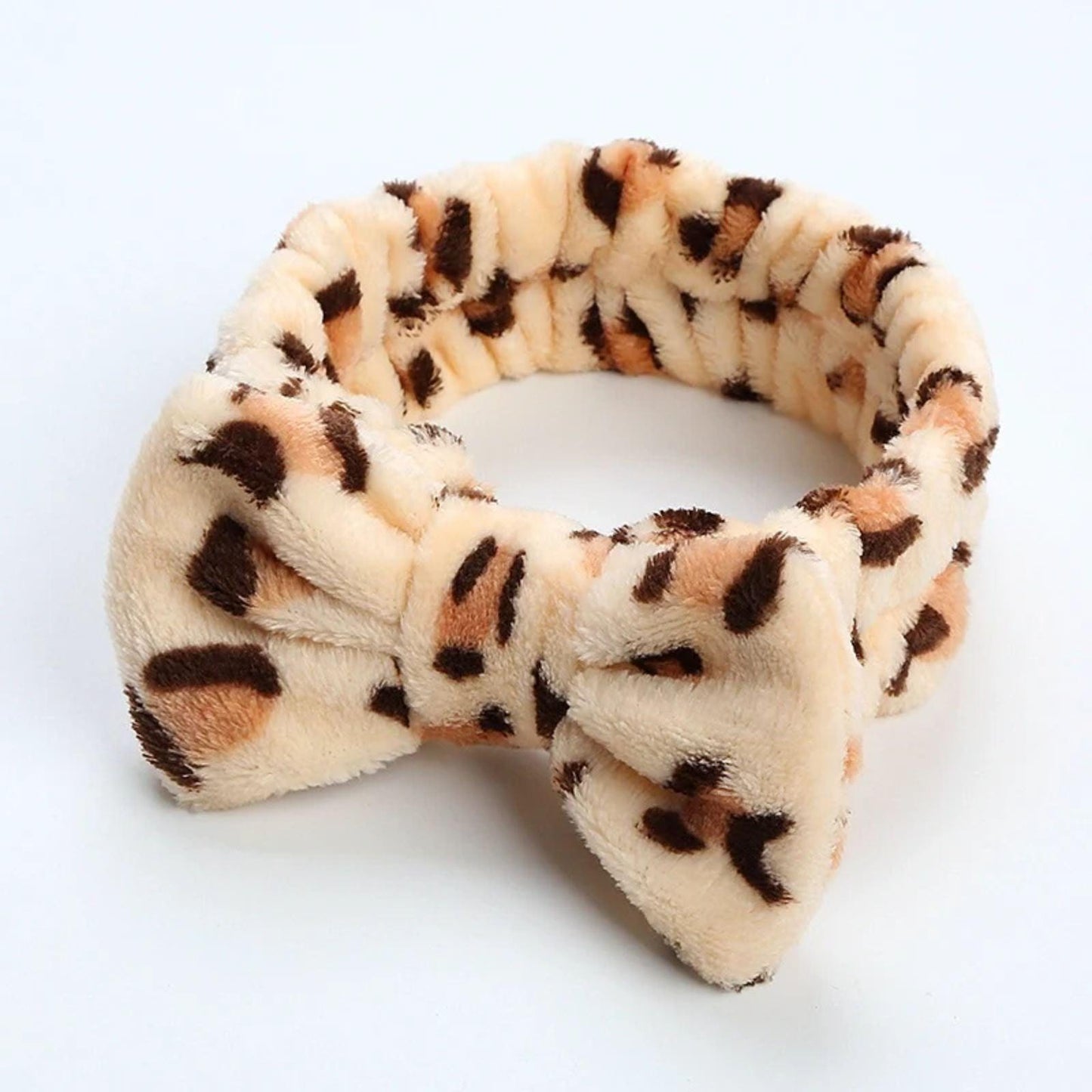 Spa Headband Unisex Bow Knot Leopard - K-ESSENCE Canada; Korean Cosmetics Canada