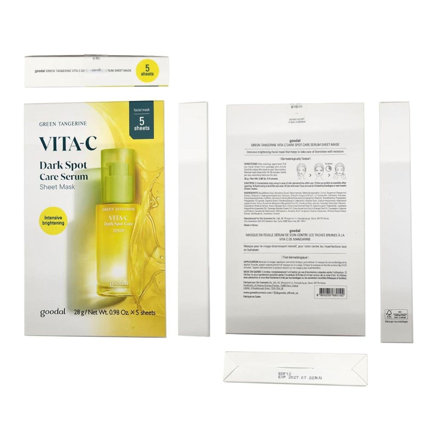 goodal Green Tangerine Vita C Dark Spot Serum Sheet Mask  - K-ESSENCE Canada; Korean Cosmetics Canada