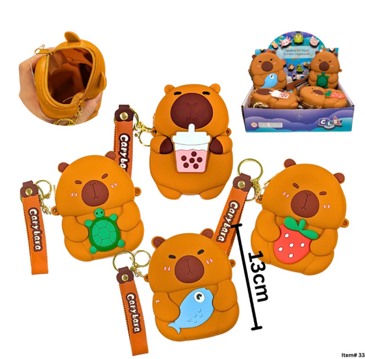 Cute Capybara Silicone Coin Pouch Keychain - Versatile Mini Wallet & Bag Accessory - K-ESSENCE