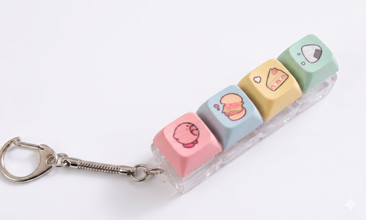 Light Up KeyCap Fidget Keychains-Pink Blob