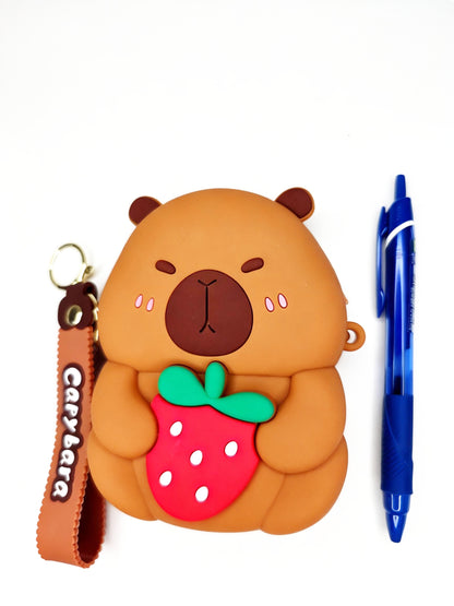Cute Capybara Silicone Coin Pouch Keychain - Versatile Mini Wallet & Bag Accessory - K-ESSENCE