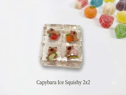 Mini Capybara Ice Cube Squishy Toy (2x2 Grid)