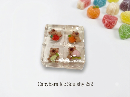 Mini Capybara Ice Cube Squishy Toy (2x2 Grid)
