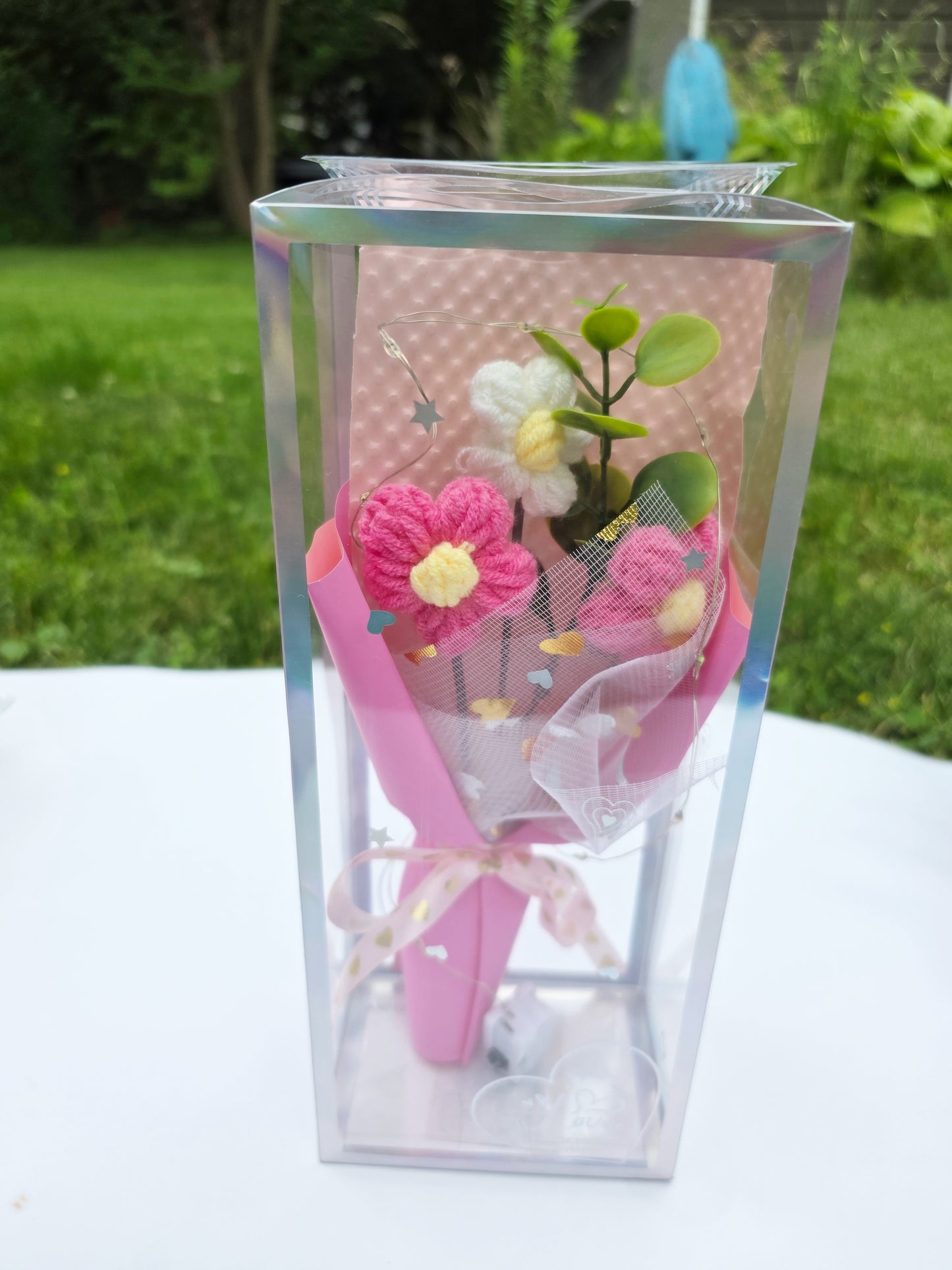 Enchanting LED Knit-Style Flower Bouquet