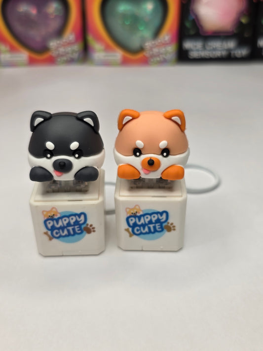 Adorable Puppy Sound & Light Clicker Keychain - Interactive Fidget Toy
