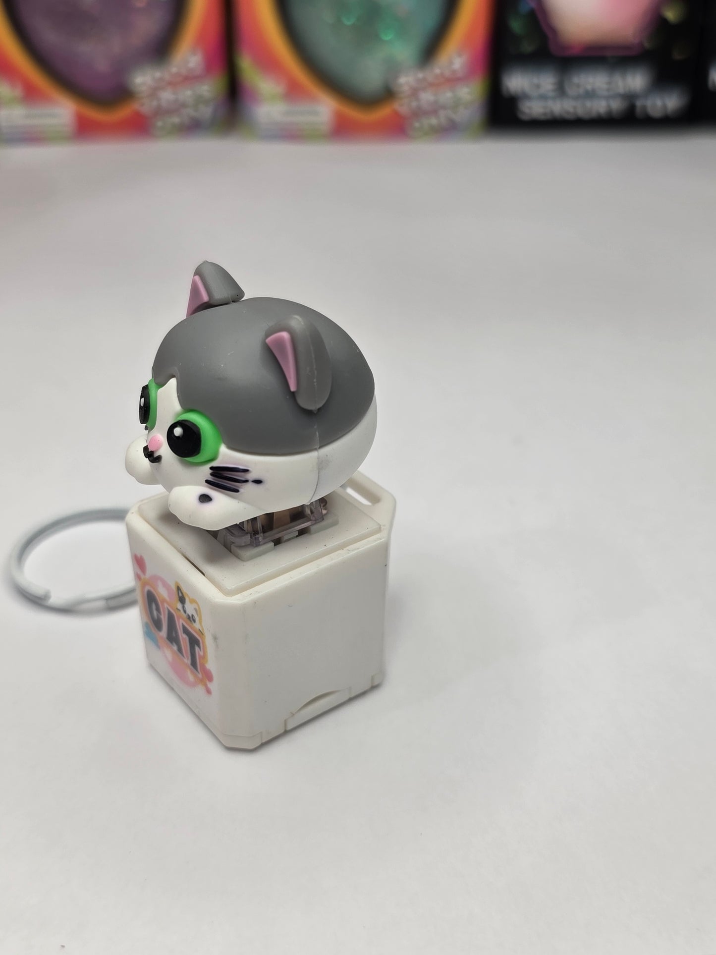 Adorable Cat Sound & Light Clicker Keychain - Interactive Fidget Toy