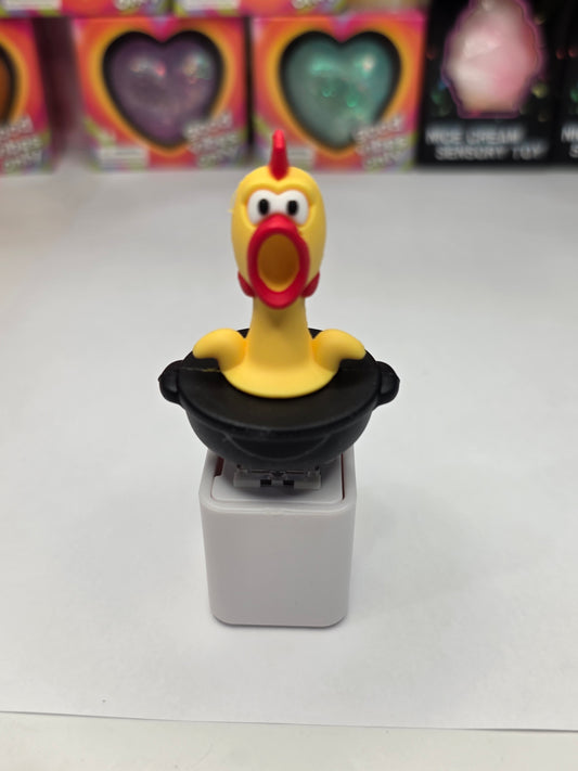 Hilarious Chicken Sound & Light Clicker Keychain - Interactive Fidget Toy