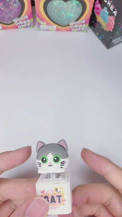 Adorable Cat Sound & Light Clicker Keychain - Interactive Fidget Toy