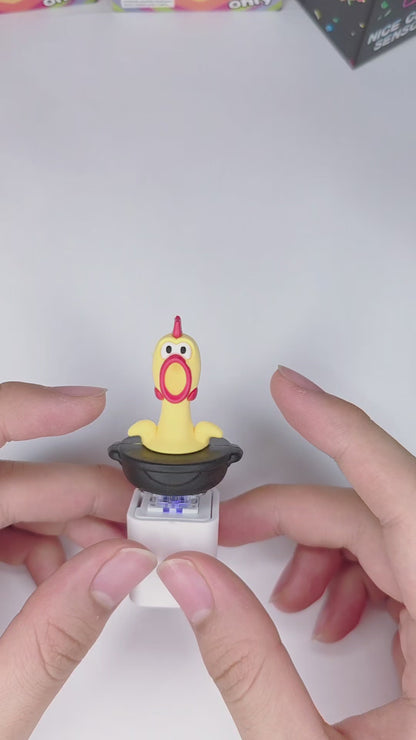 Hilarious Chicken Sound & Light Clicker Keychain - Interactive Fidget Toy